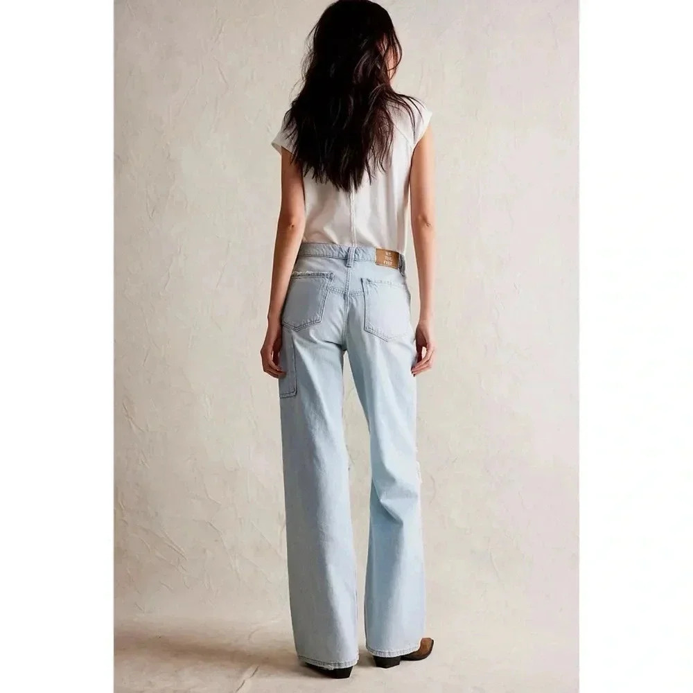 NWT Free People Tinsley Baggy High Rise Jeans Denim Wide Leg We The Free Ripper - Picture 4 of 14